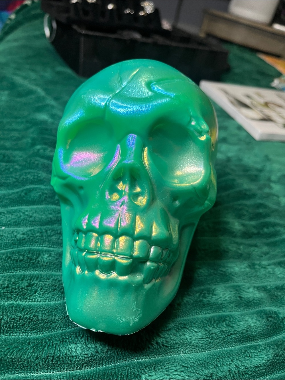 Metallic Green Skull